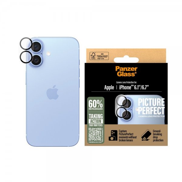 PanzerGlass iPhone 16/iPhone 16 Plus Kamerabeskytter PicturePerfect