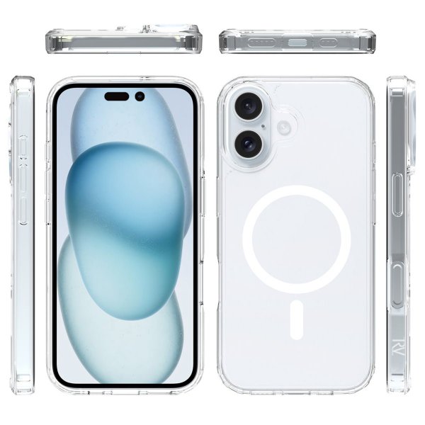 Rvelon iPhone 16 Deksel TPU MagSafe Transparent