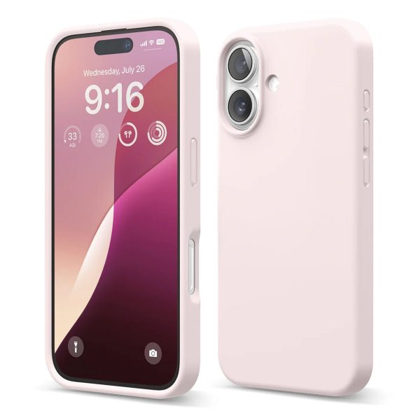Rvelon iPhone 16 Deksel Silikon Rosa