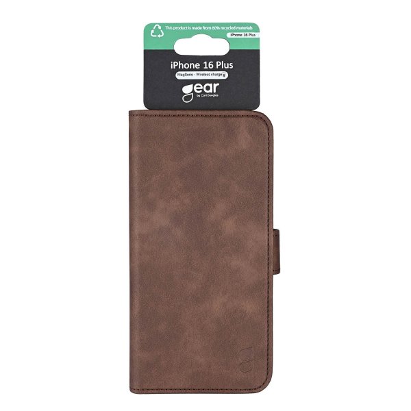 Gear iPhone 16 Plus Etui 3 Kortlomme Brun