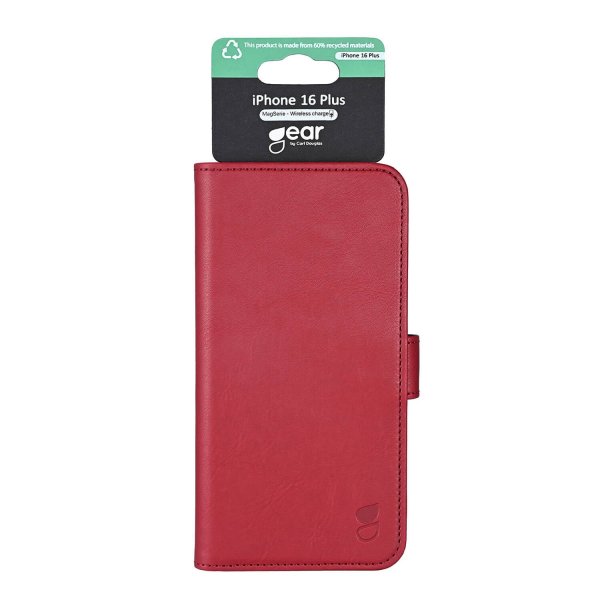 Gear iPhone 16 Plus Etui 3 Kortlomme Rød