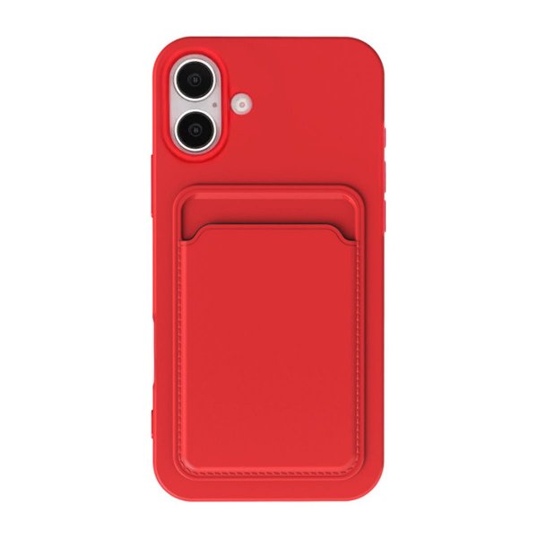 iPhone 16 Plus Deksel Kortholder Rød
