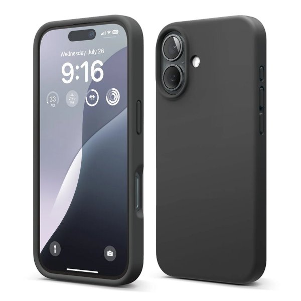 Rvelon iPhone 16 Plus Deksel Silikon Svart