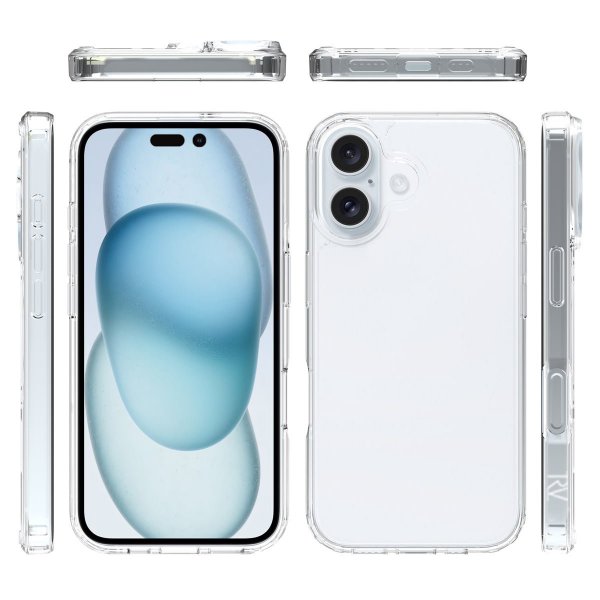 Rvelon iPhone 16 Plus Deksel Støtsikker Transparent