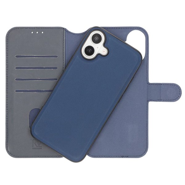 Rvelon iPhone 16 Plus Etui Detachable Wallet Case Blå