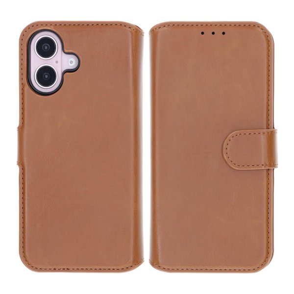 Rvelon iPhone 16 Plus Etui Detachable Wallet Case Brun