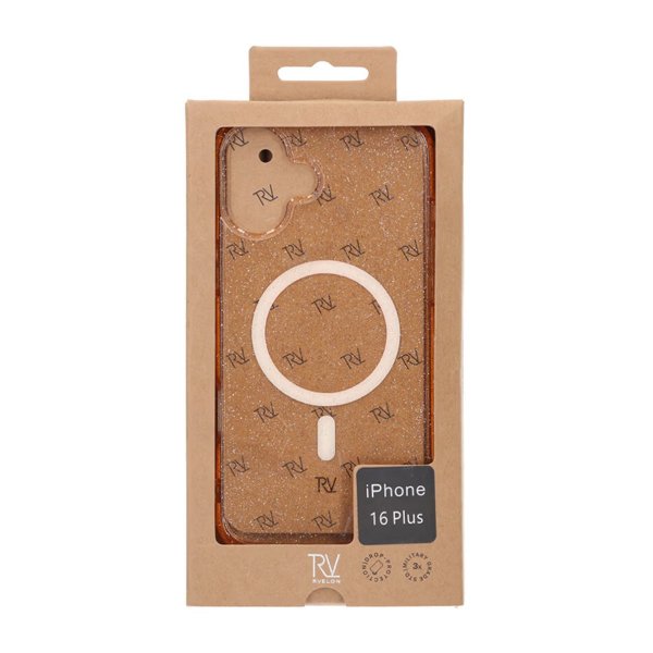 Rvelon iPhone 16 Plus Deksel Glitter MagSafe Gull