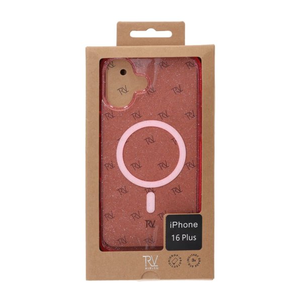 Rvelon iPhone 16 Plus Deksel Glitter MagSafe Rosa