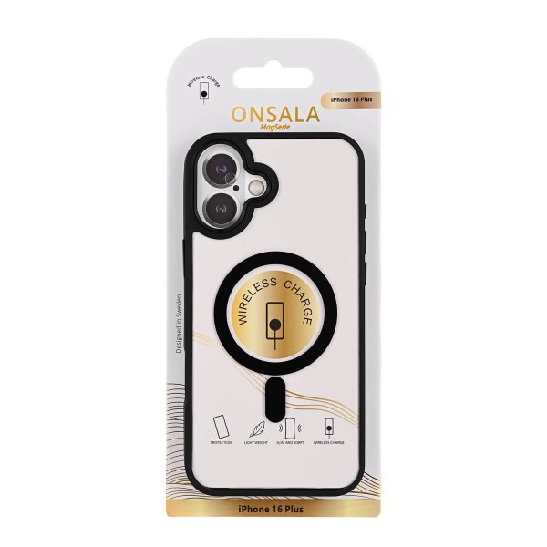 Onsala iPhone 16 Plus Deksel Bumper MagSeries Klar Svart