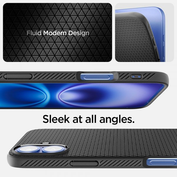Spigen iPhone 16 Plus Deksel Liquid Air Matte Black