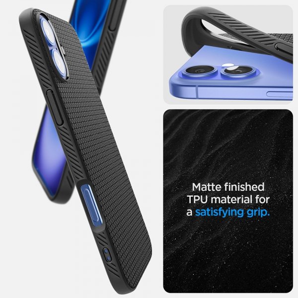 Spigen iPhone 16 Plus Deksel Liquid Air Matte Black