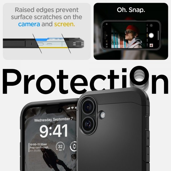 Spigen iPhone 16 Plus Deksel Tough Armor MagFit Svart