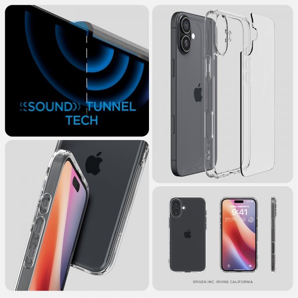 Spigen iPhone 16 Plus Deksel Ultra Hybrid Crystal Clear