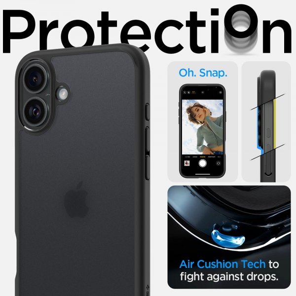 Spigen iPhone 16 Plus Deksel Ultra Hybrid Frost Black