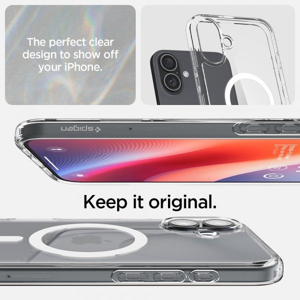 Spigen iPhone 16 Plus Deksel Ultra Hybrid MagFit Hvit