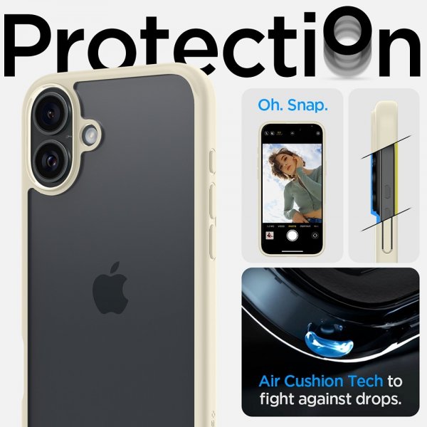 Spigen iPhone 16 Plus Deksel Ultra Hybrid Mute Beige