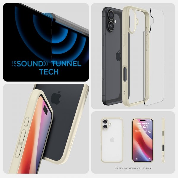 Spigen iPhone 16 Plus Deksel Ultra Hybrid Mute Beige