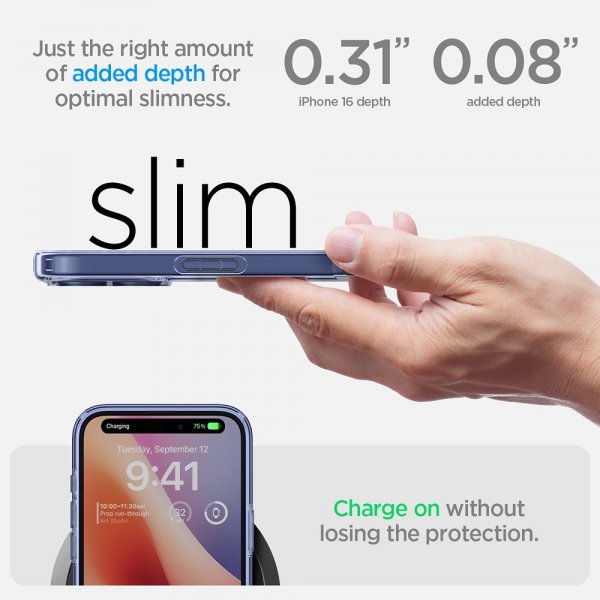 Spigen iPhone 16 Plus Deksel Ultra Hybrid Sky Crystal