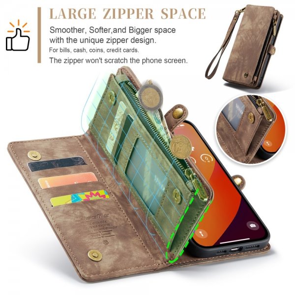 CaseMe iPhone 16 Pro Etui 008 Series Avtakbart Deksel Brun