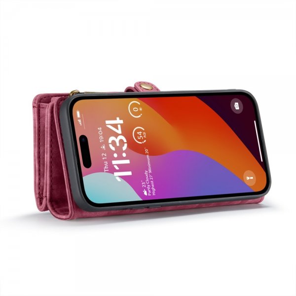 CaseMe iPhone 16 Pro Etui 008 Series Avtakbart Deksel Rød