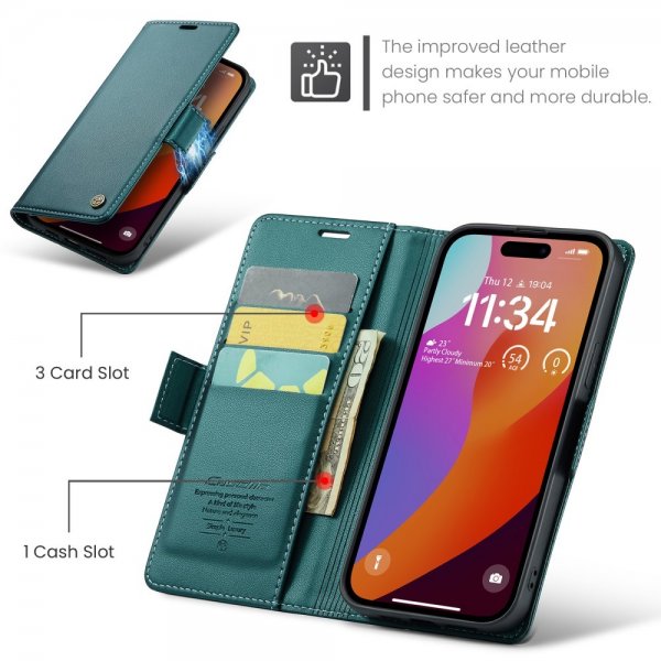 CaseMe iPhone 16 Pro Etui 023 Series Grønn