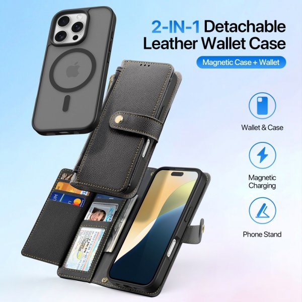 Dux Ducis iPhone 16 Pro Etui 2-in-1 Lawa Series MagSafe Svart