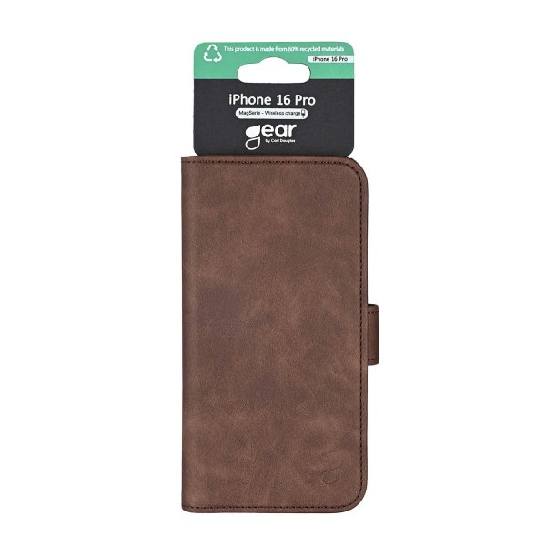 Gear iPhone 16 Pro Etui 3 Kortlomme Brun