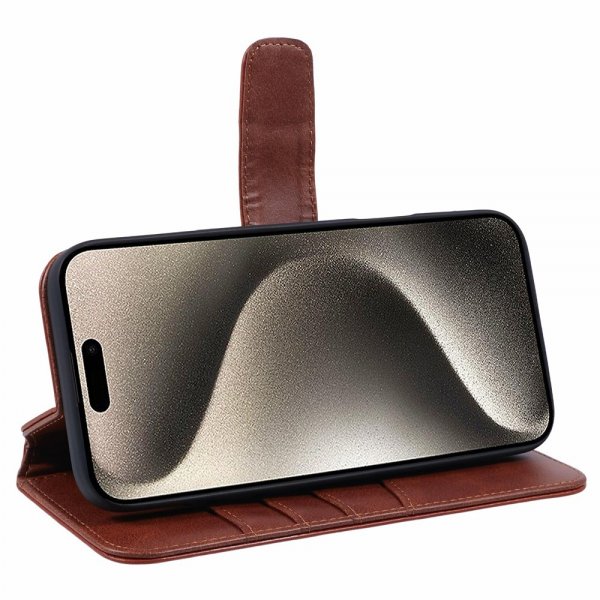 Nordic Covers iPhone 16 Pro Etui Essential Leather Maple Brown