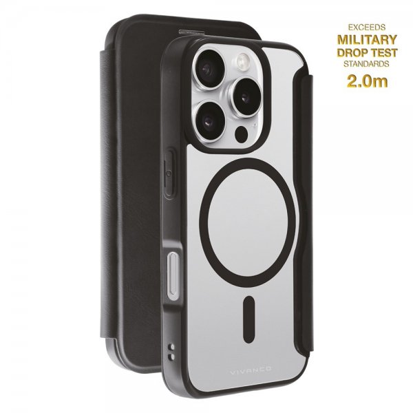 Vivanco iPhone 16 Pro Etui Mag Wallet Svart
