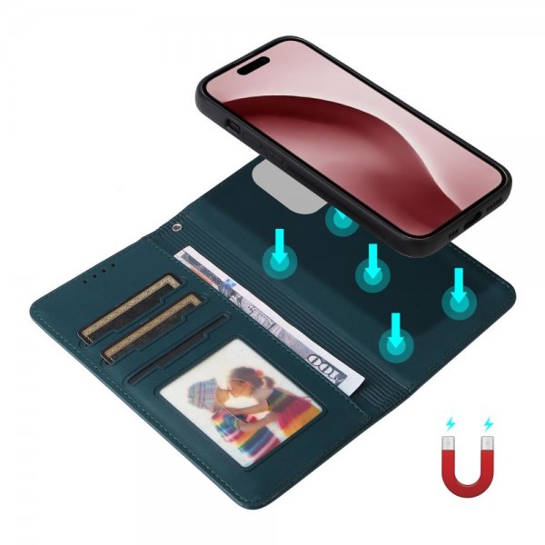 Betopnice iPhone 16 Pro Etui Avtagbart Deksel 005 Blå