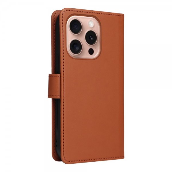 Betopnice iPhone 16 Pro Etui Avtagbart Deksel 005 Brun