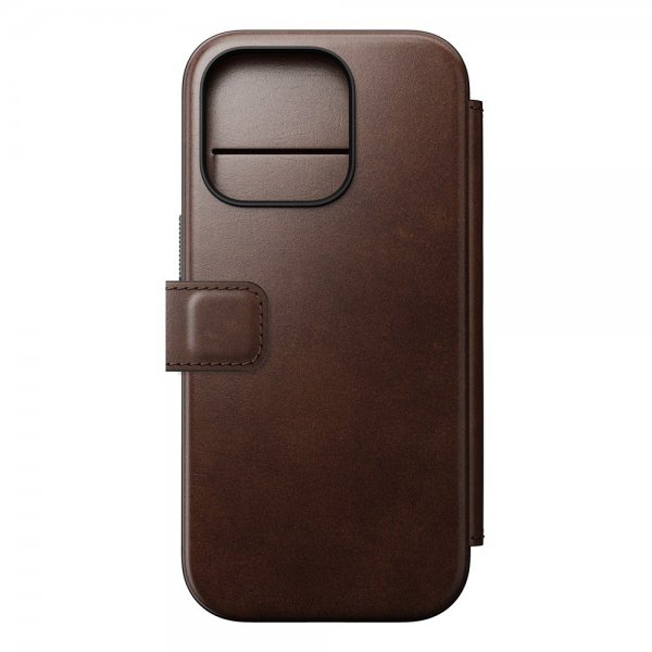 Nomad iPhone 16 Pro Etui Modern Leather Folio Horween Rustic Brown