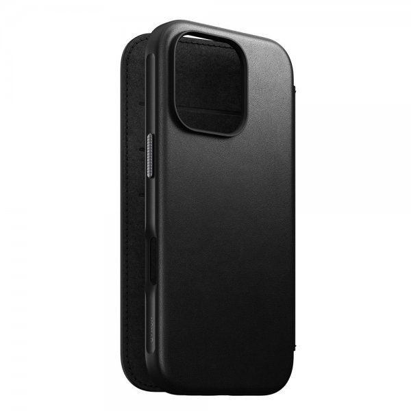 Nomad iPhone 16 Pro Etui Modern Leather Folio Svart