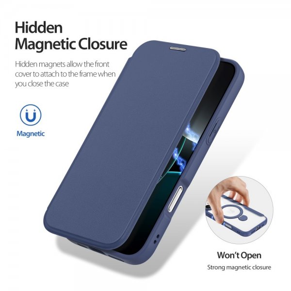Dux Ducis iPhone 16 Pro Etui Skin X Pro Series Kickstand MagSafe Blå