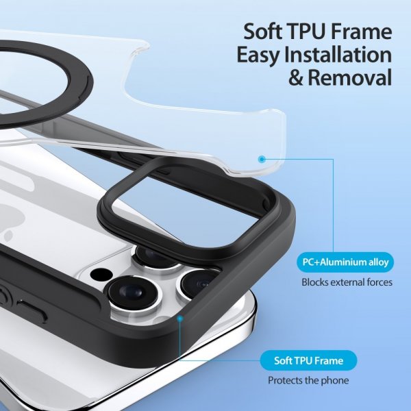 Dux Ducis iPhone 16 Pro Etui Skin X Pro Series Kickstand MagSafe Svart
