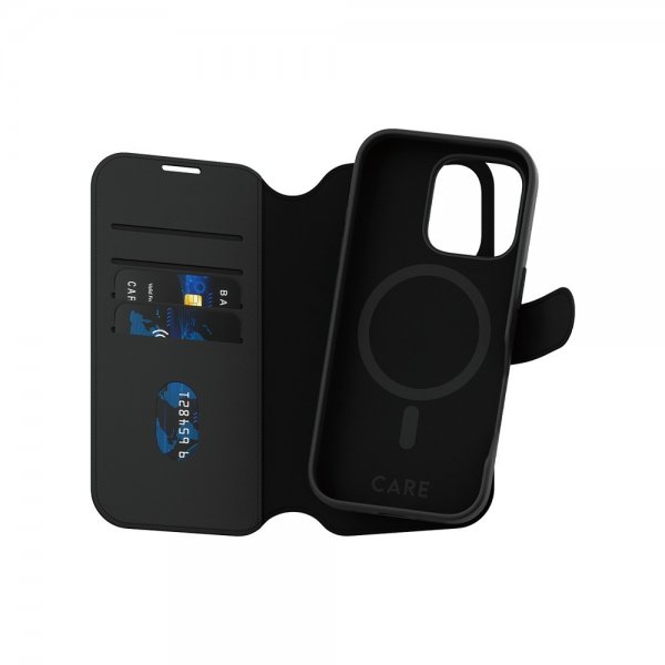 CARE by PanzerGlass iPhone 16 Pro Etui Tango Two-in-One Wallet MagSafe Svart