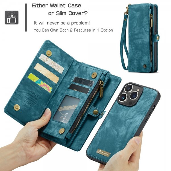 CaseMe iPhone 16 Pro Max Etui 008 Series Avtakbart Deksel Blå