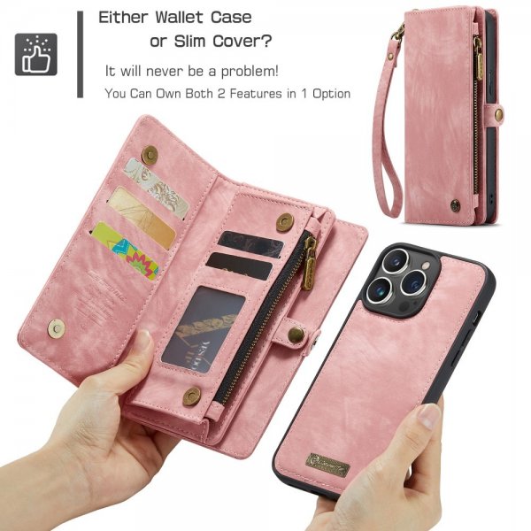 CaseMe iPhone 16 Pro Max Etui 008 Series Avtakbart Deksel Rosa