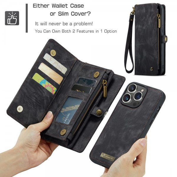 CaseMe iPhone 16 Pro Max Etui 008 Series Avtakbart Deksel Svart