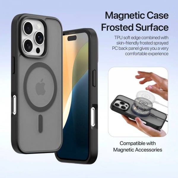 Dux Ducis iPhone 16 Pro Max Etui 2-in-1 Lawa Series MagSafe Svart