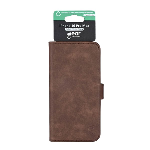 Gear iPhone 16 Pro Max Etui 3 Kortlomme Brun