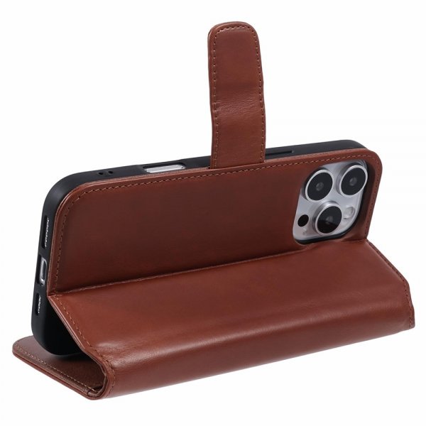 Nordic Covers iPhone 16 Pro Max Etui Essential Leather Maple Brown