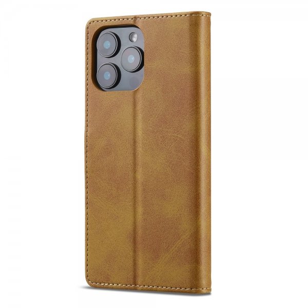 Lc.Imeeke iPhone 16 Pro Max Etui med Kortlomme stativfunksjon Lysebrun