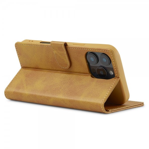 Lc.Imeeke iPhone 16 Pro Max Etui med Kortlomme stativfunksjon Lysebrun