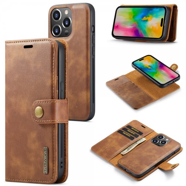 Dg.Ming iPhone 16 Pro Max Etui Avtagbart Deksel Brun
