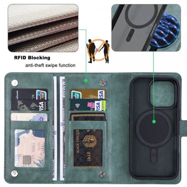 VILI iPhone 16 Pro Max Etui Avtagbart Deksel GV Series MagSafe Grønn