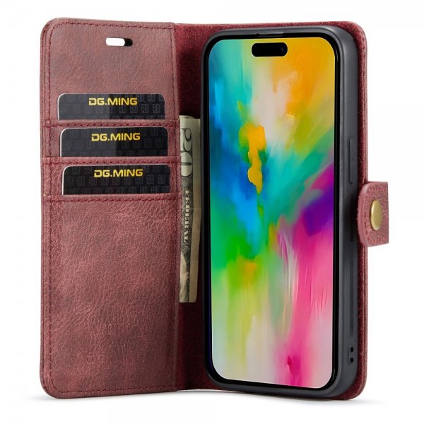 Dg.Ming iPhone 16 Pro Max Etui Avtagbart Deksel Rød