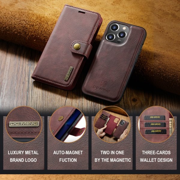 Dg.Ming iPhone 16 Pro Max Etui Avtagbart Deksel Rød