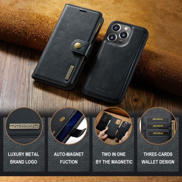 Dg.Ming iPhone 16 Pro Max Etui Avtagbart Deksel Svart