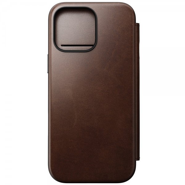 Nomad iPhone 16 Pro Max Etui Modern Leather Folio Horween Rustic Brown